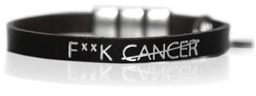  INAKTIV Fxxk Cancer Armband enkelt, svart, 190mm - KL Sweden/Barncancerfonden