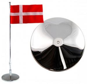 Dacapo Silver Flaggstång nysilver, Dansk flagga, 42cm