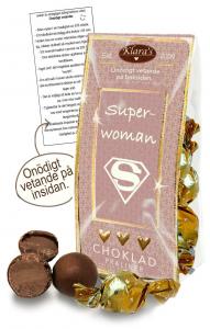 Chokladpraliner Superwoman - påse med onödigt vetande