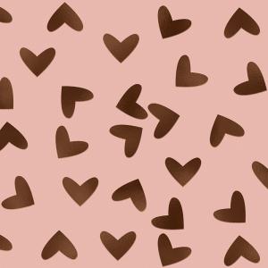 Kort med hjärtan (rosa folierat)
