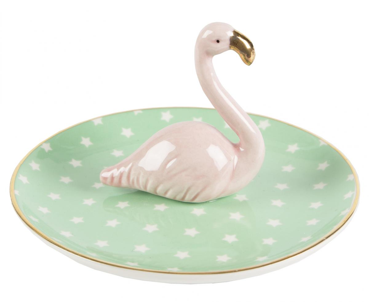 Keramikfat med flamingo 