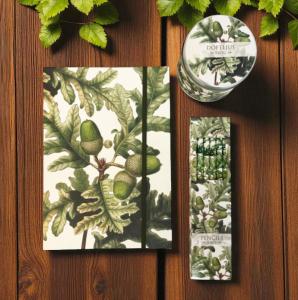 Presentset Ekollon, Anteckningsbok, pennor & doftljus