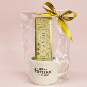 Presentset Mugg Farmor & chokladpraliner i cellofan