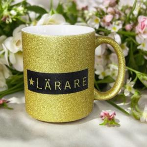 Mugg Lärare, guldglittrig