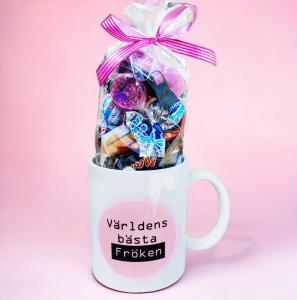 Mugg Fr&ouml;ken med godis