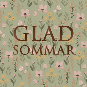 Kort Glad Sommar (flerfärgad, folierad text)