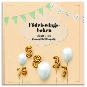Födelsedagsboken är en fyll-i-bok om barnets alla födelsedagar under uppväxten