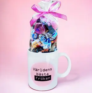 Mugg Fr&ouml;ken med godis