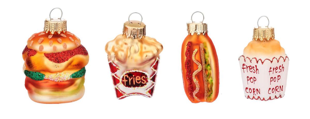 Julgranskulor Fun Fast Food, 4-pack