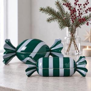 Candy godisaskar med lock i vinr&ouml;tt och beige, 2-pack i dolomit