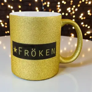 Mugg Fr&ouml;ken, guldglittrig 