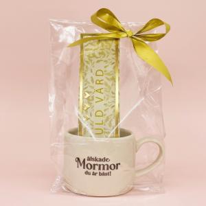 Presentset Mugg Mormor & chokladpraliner i cellofan