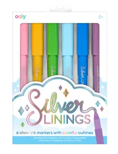Silver Linings Outline Markers från Ooly säljs på Presenteriet.se