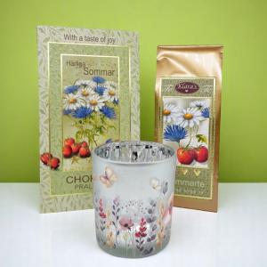 Presentset Härliga Sommar (Chokladpraliner, te och ljuslykta)
