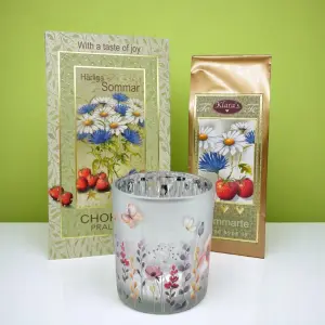 Presentset Härliga Sommar (Chokladpraliner, te och ljuslykta)