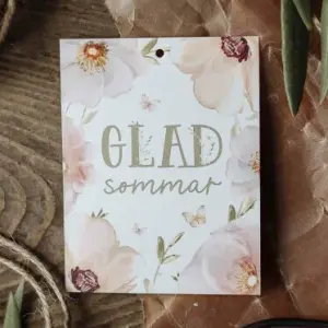 Kort Glad Sommar, blommotiv, från Majas lyktor säljs till förmån för Barncancerfonden