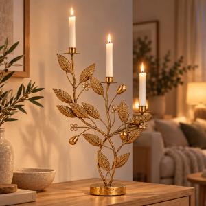 Ljusstake Knoppar, guldf&auml;rgad - A Lot Decoration