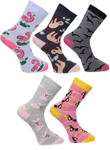 Wiareds Roliga Strumpor till henne - blandade djur motiv (5-pack)
