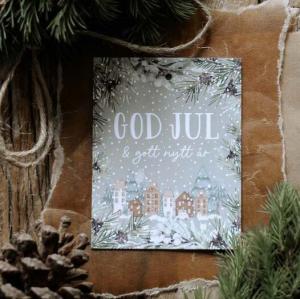 Kort God Jul & Gott Nytt År, från Majas lyktor säljs till förmån för Barncancerfonden