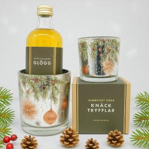 Presentset God Jul i cellofan, Glögg, Knäcktryfflar och ljuslyktor