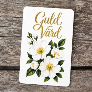 Paketkort Guld V&auml;rd, 5,5 x 9cm