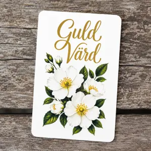 Paketkort Guld V&auml;rd, 5,5 x 9cm