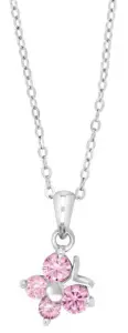 Silverhalsband Fjäril m. rosa stenar säljs på Presenteriet.se