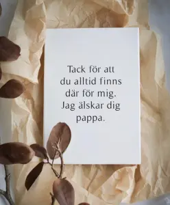 Skylt Tack pappa