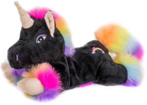 Enhörningen Rainbow svart - Habibi Plush Säljs på Presenteriet.se