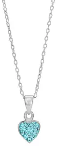 Nordahl Andersen Silverhalsband med blått hjärta, 38cm