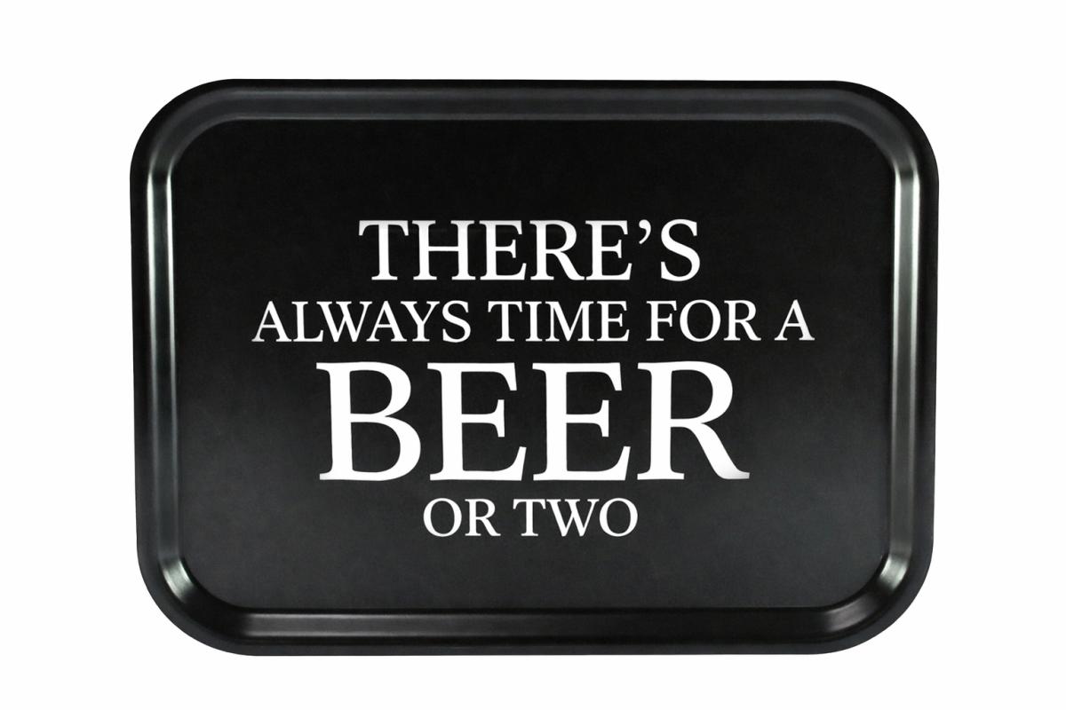 Bricka Time for a beer, 27x20cm