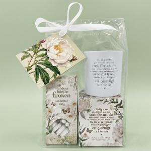 Presentset Fr&ouml;ken Ljuslykta & Godsaker i cellofan