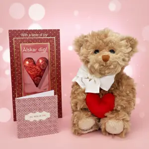 Presentset Nallen Anton, choklad och kort