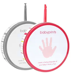 Babyprints hand och fotavtryck i plåtburk
