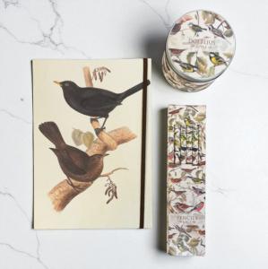 Presentset Birds, Anteckningsbok, pennor & doftljus