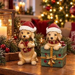 Juldekoration Hund i/med julklapp - A Lot Decoration
