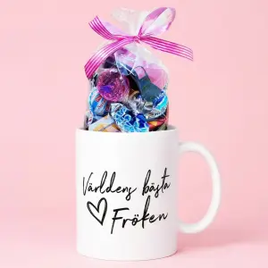 Mugg V&auml;rldens b&auml;sta Fr&ouml;ken med godis