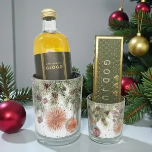 Presentset God Jul, Gl&ouml;gg, Kn&auml;cktryfflar och ljuslyktor