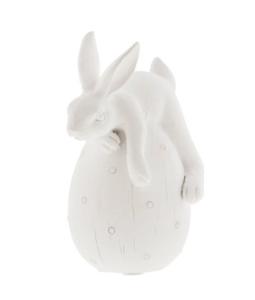 Dekoration Semina Kanin liggande p&aring; &auml;gg (vit), fr&aring;n Lene Bjerre