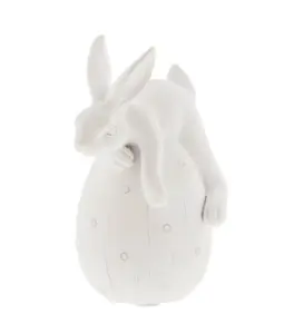 Dekoration Semina Kanin liggande p&aring; &auml;gg (vit), fr&aring;n Lene Bjerre