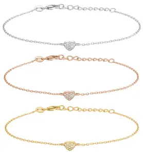 Armband Almanor, hj&auml;rta med stenar