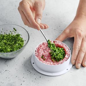 Hamburgerpress f&ouml;r fyllda hamburgare