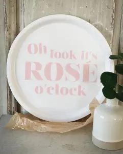 Bricka Ros&eacute; o'clock, rund 31cm