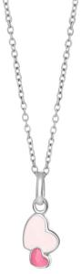 Nordahl Andersen Silverhalsband med emaljhjärtan, 38cm