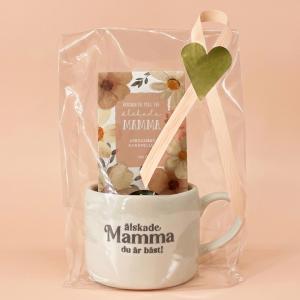 Presentset Mugg Mamma & karameller i cellofan