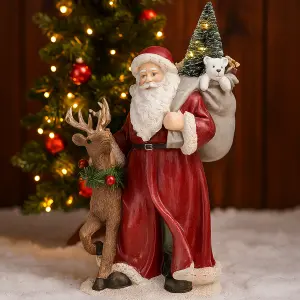 STomte med Ren (Led-belysning) - A Lot Decoration