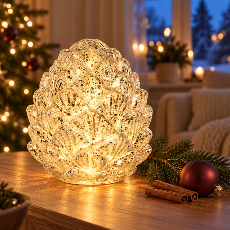 Ljuslykta Glaskotte med LED-belysning - A Lot Decoration
