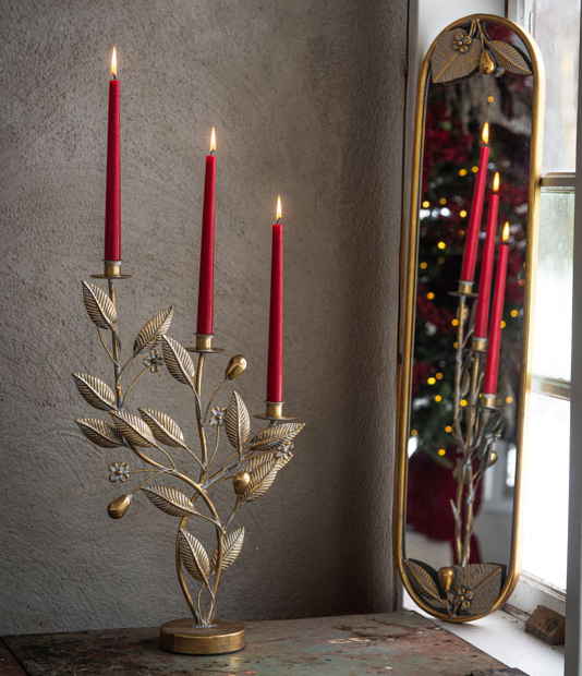 Ljusstake Knoppar, guldfärgad - A Lot Decoration