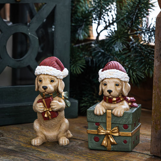 Juldekoration Hund i/med julklapp - A Lot Decoration