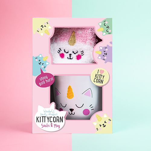 Kittycorn Presentset - Mugg och Strumpor 